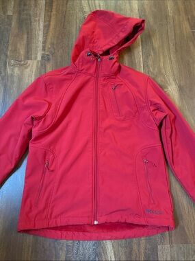 Red Hooded Raincoat Jacket - Unbranded